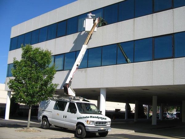 Commercial window cleaning.