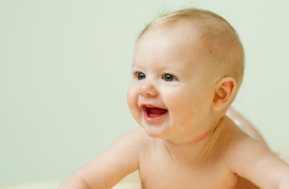portrait of baby at 4 months