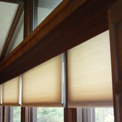 Beautiful honeycomb shades for lighting effects.