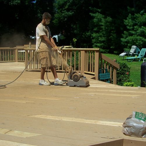 Sanding a Deck for Refinishing