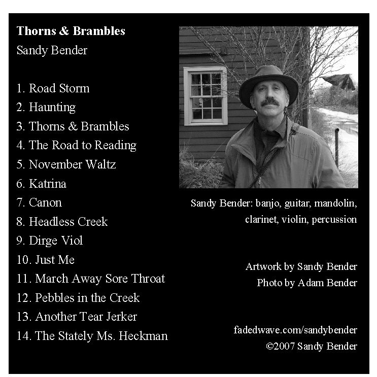 Sandy Bender, CD back cover