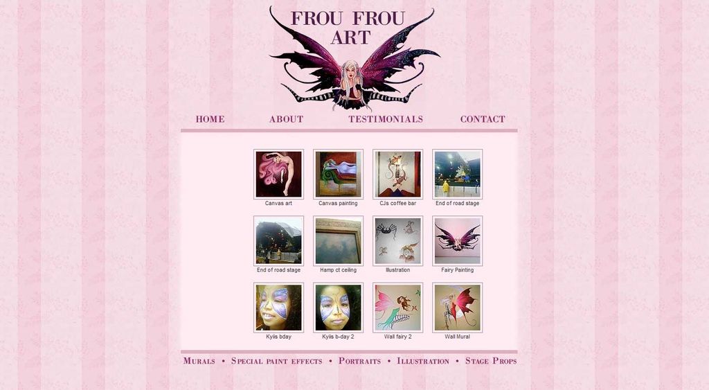 5-8 page site designed and coded for an artist