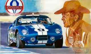 Cobra Daytona by Carroll Shelby.  Magazine illustr