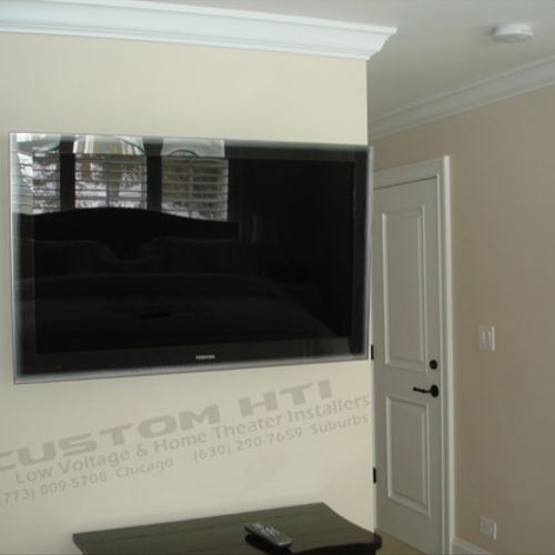 Bedroom TV Installation w/ Hidden Equipment and Un