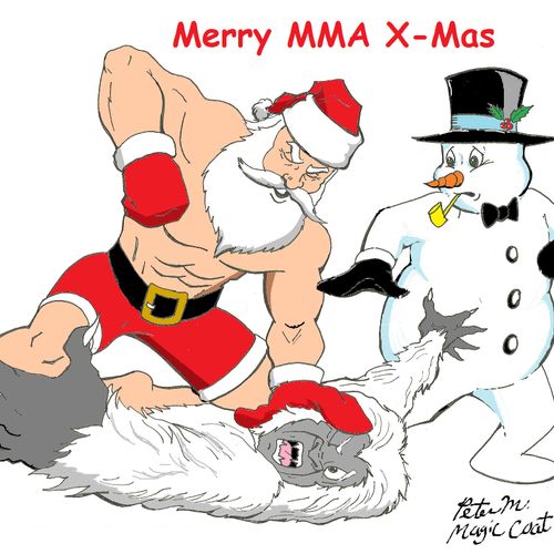 MMA Fighter Santa available for T-Shirts, Sweatshi