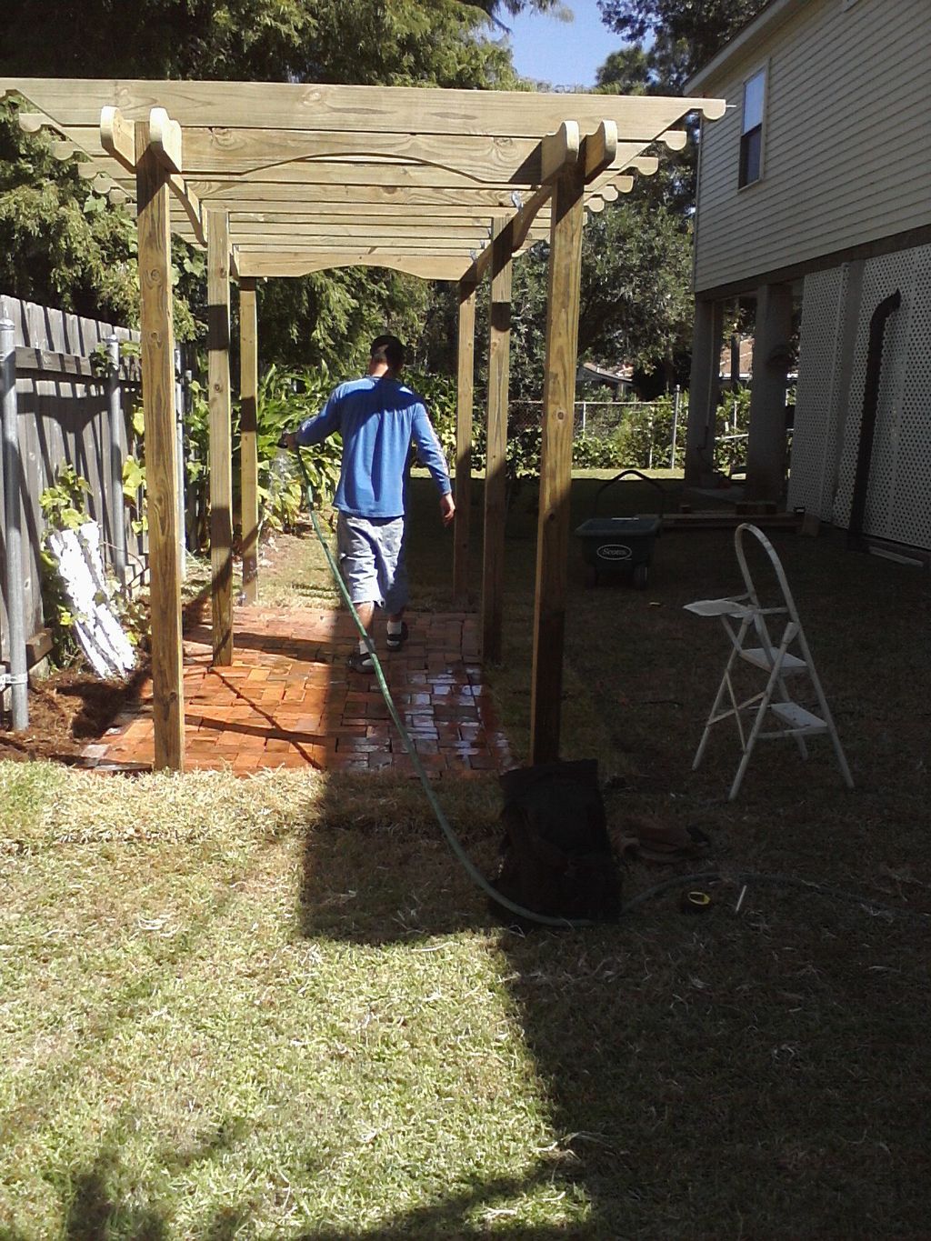 Pergola with Brick Pad.