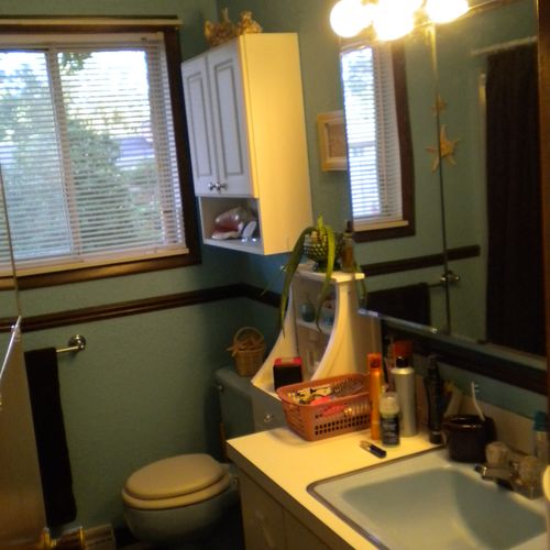 This dated bath was completely remodeled.
