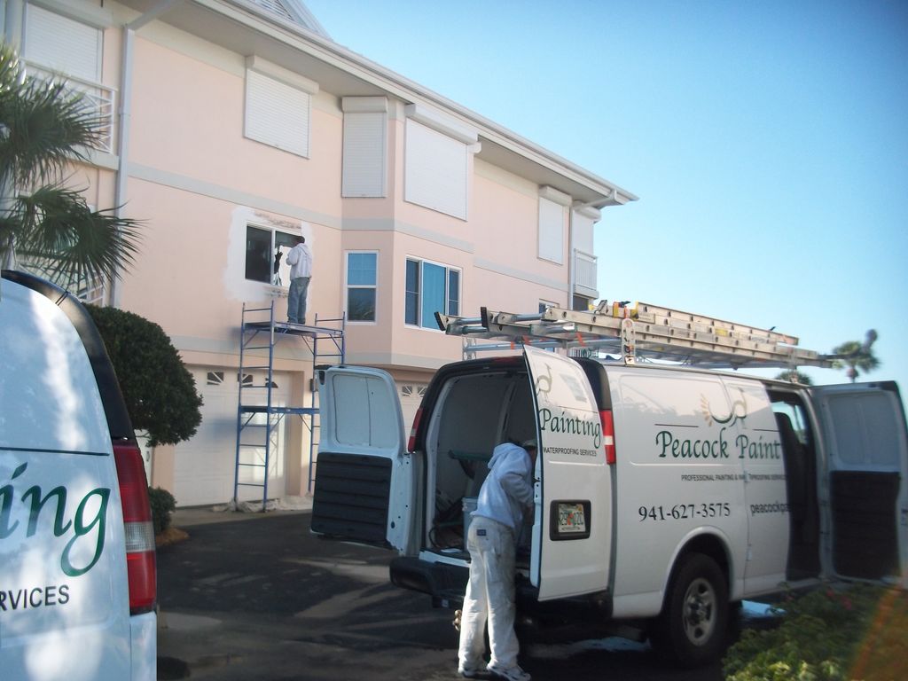 Peacock Painting Services Staff arrives on site.