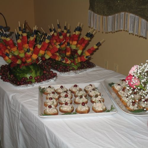 Bridal Shower Luncheon - Fresh Fruit Skewers and S