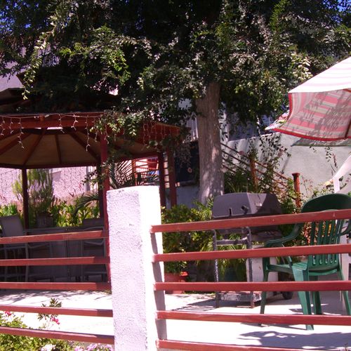 gazebo and wood fence on job by east los angeles