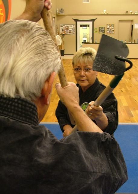 Sensei Paula Borea (Japanese-American) trains with