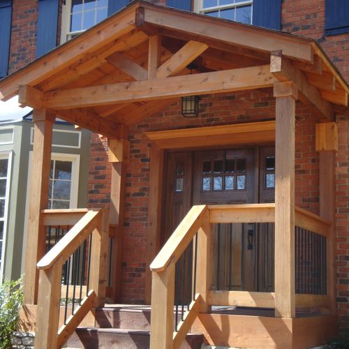 Custom Cedar Entry Way & Door Installation