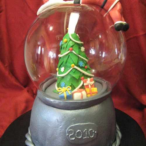 This Snow Globe Cake is completely edible (except 