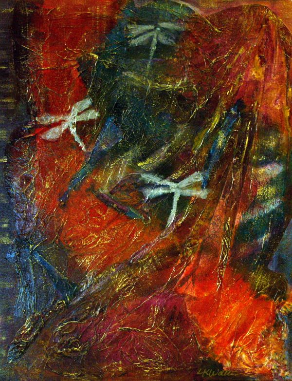 'Dragon Flys'
Mixed media on stretched canvas usin