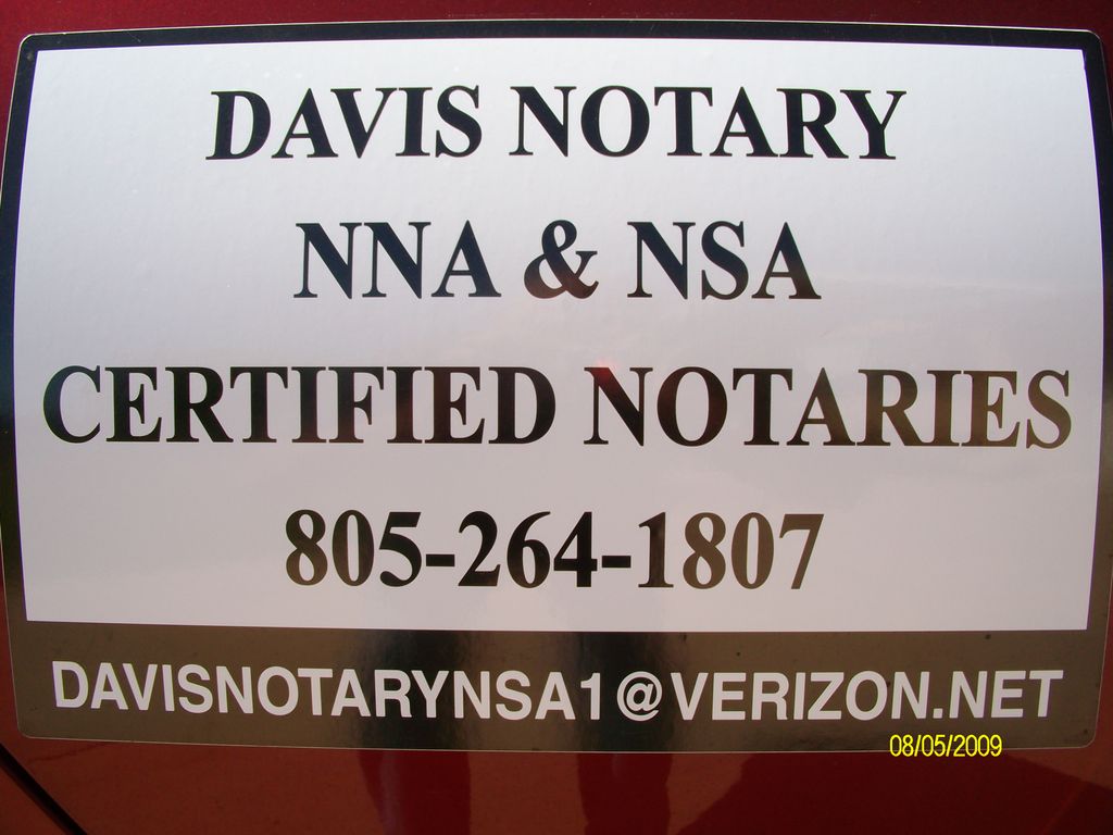 Davis Notary of Santa Maria, CA