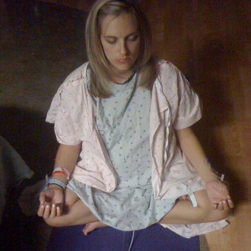 Practicing yoga during labor