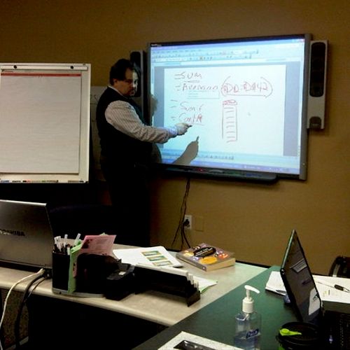 Kevin McLogan conducting Excel training