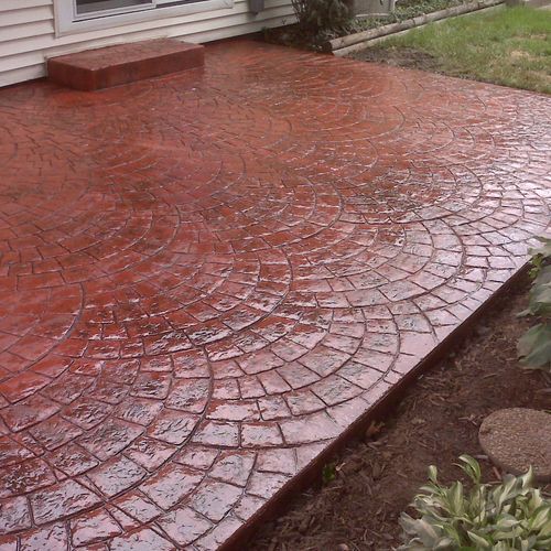 stamped concrete in a dozen designs and hundreds o