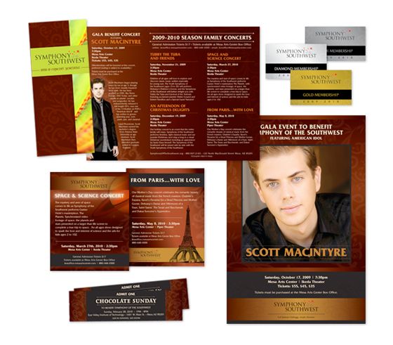 Branding package for Symphony of the Southwest.
