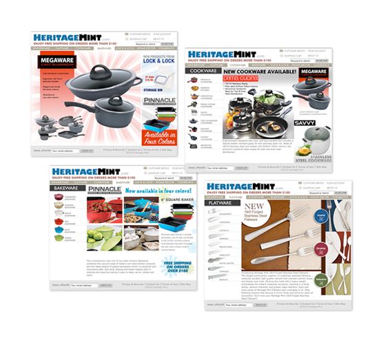 Heritage Mint ecommerce website design.