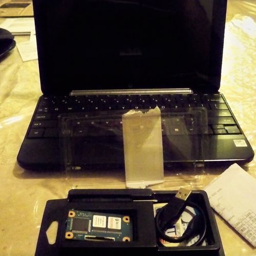 During netbook hard drive installation