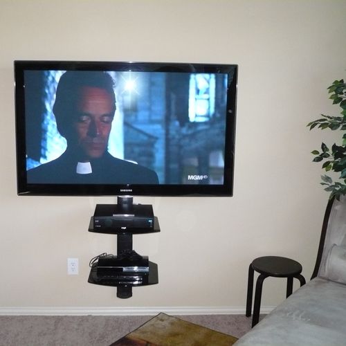 This is a 50" Plasma mounted with the wall mount a