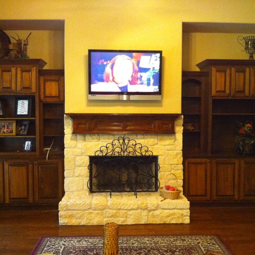After - Hung Customers Vizeo HDTV & Added In-Ceili