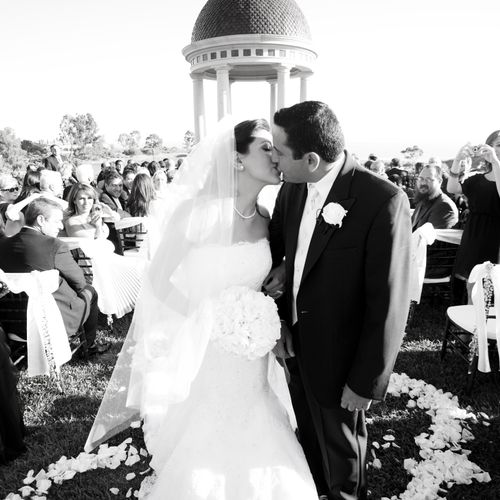 Gorgeous Ceremony Kiss at Pelican Hills.