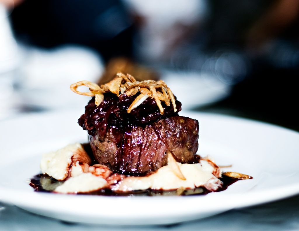 Brandt Beef Filet Mignon over celery root mash, cr
