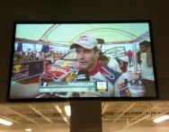 Our 8 foot by 10 foot TV screen.  Yes, it really i