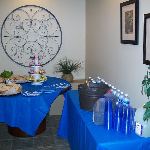 We had a nice gathering set up for our Open House 