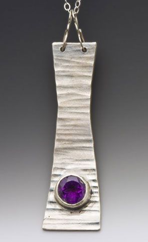 Amethyst Tower piece, one-of-a-kind set in sterlin