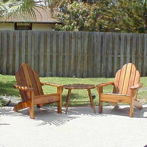 Cedar Adirondack Chairs and Table