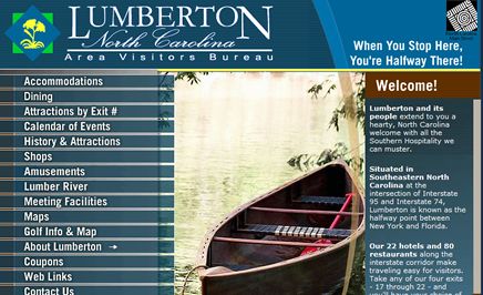 Lumberton, NC Visitors Bureau website - www.lumber