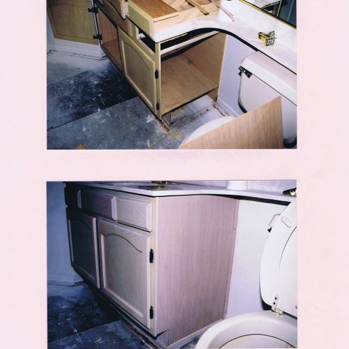 Repair of water damaged cabinet