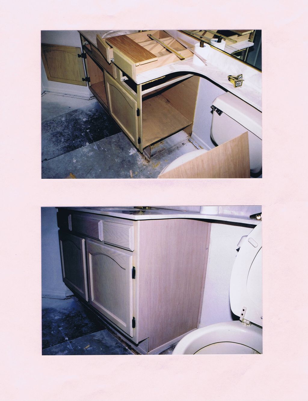 Repair of water damaged cabinet