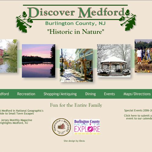 Website design for Medford Tourism Committee