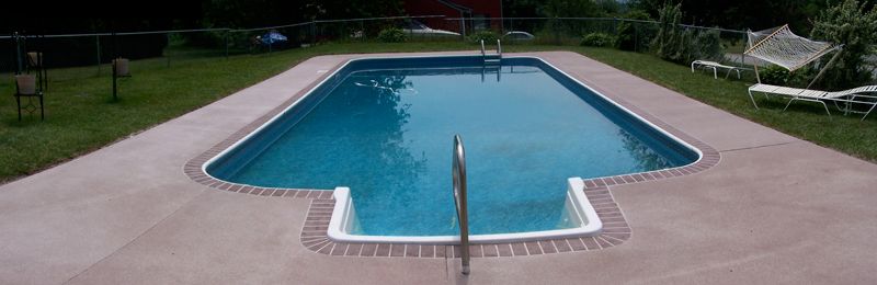 Concrete pool deck overlay.