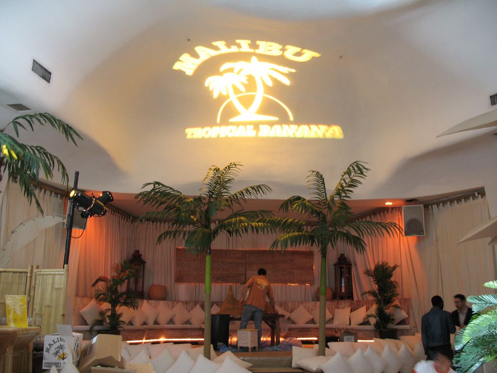 Gobo projection for client tasting event.