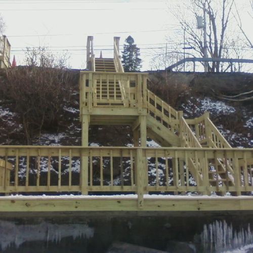 Stairs & Deck built down a 30' cliff on Saratoga L