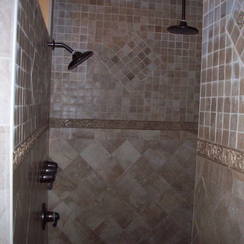 We installed a custom shower with wetbed tile floo