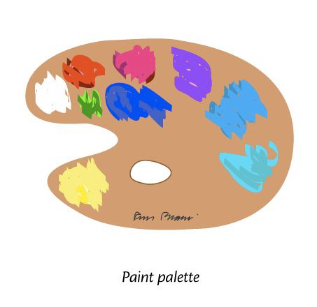 This icon of a painter's palette is for a Macintos