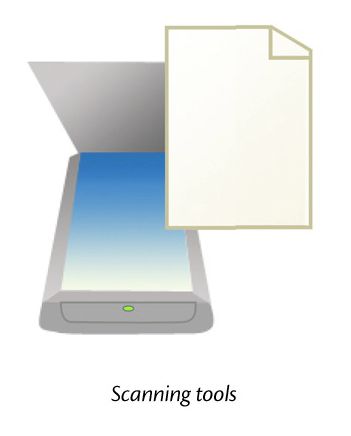 This icon of a scanner is for a Macintosh map-crea