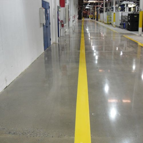 Polished and Stained Forklift Path
