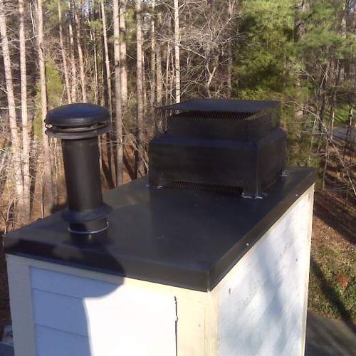 Chase top of chimney after replacement and repaint