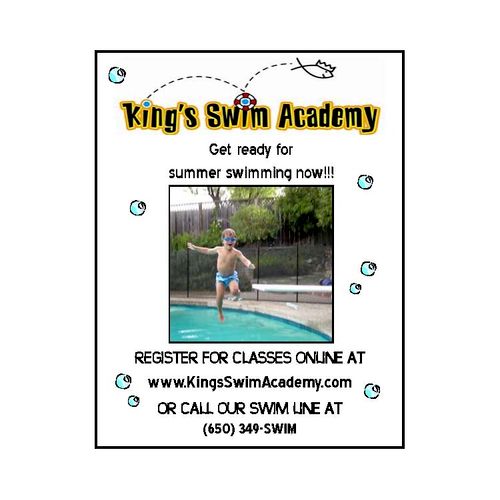 Advertising created for Kings Swim Academy