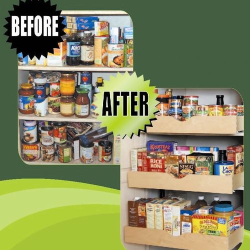 Roll Out Shelfs!  Organize your kitchen, bathroom,