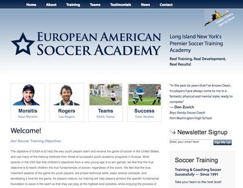 Web Design Project: European American Soccer Acade