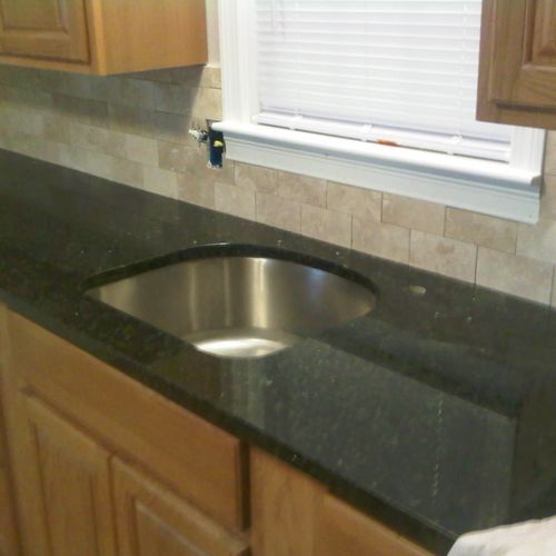 granite with D shaped sink - granite style UBA -TU
