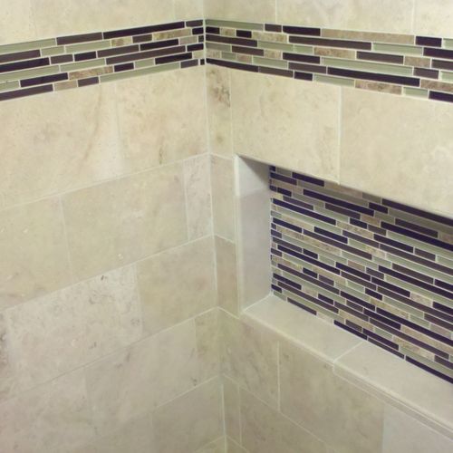 Mosaic shower niche